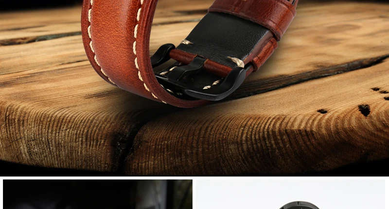 MAIKES высококачественный ремешок из натуральной кожи с черной пряжкой аксессуары для часов seiko ремешок для часов 22 мм 24 мм 26 мм браслеты