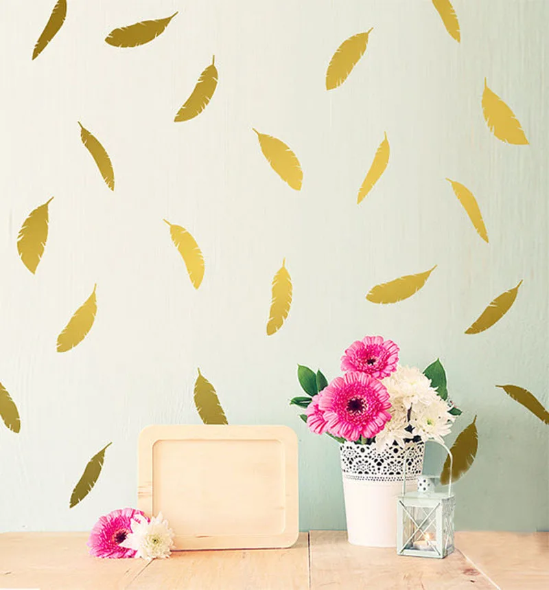 Kids Room Wall Decor online shop gold pink feather wall sticker kids room wall decals Kids Room Wall Decor online shop gold pink feather wall sticker kids room wall decals