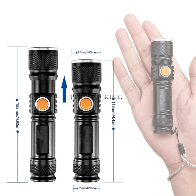 Lampe de poche Rechargeable à lumière LED, torche Ultra brillante, réglable  pour urgence, Camping, randonnée, 15000lm, 18650 - AliExpress