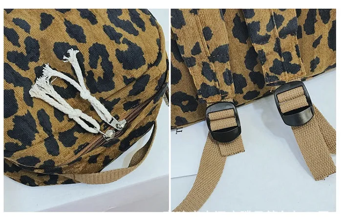 Miyahouse леопардовый дизайн женский рюкзак большой емкости вельветовый женский рюкзак модная дорожная сумка для девочек-подростков