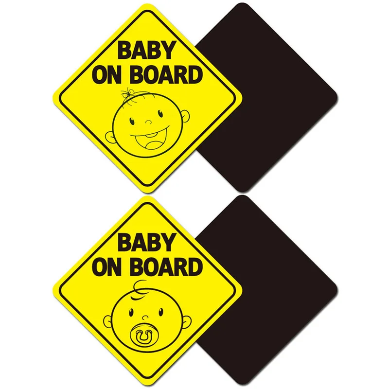 

Baby On Board Car Sticker Warning Sign Magnet Automobiles Reflective Safety Cute Magnetic Sticker
