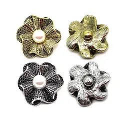 Оптовая продажа металлическими стразами оснастки кнопки w253 Цветы Diy изделия fit 18 мм кнопки ожерелья/Браслеты для женщин