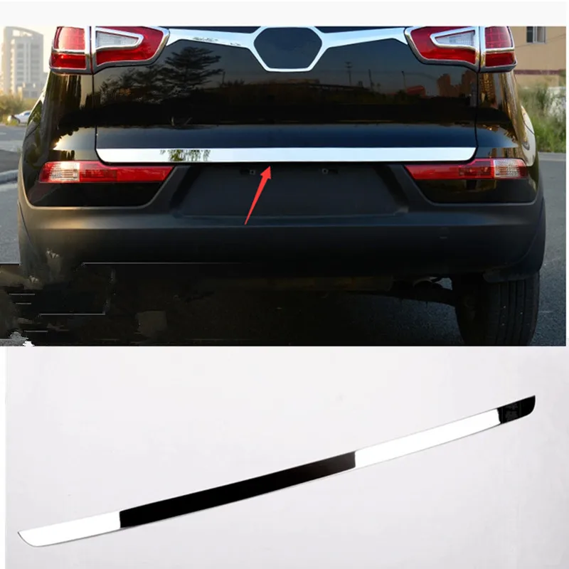 Baratos Para 2011 2012 2014 2015 KIA sportagrer accesorios hechos de acero inoxidable de alta calidad maletero sportagrer tapa del maletero decorati