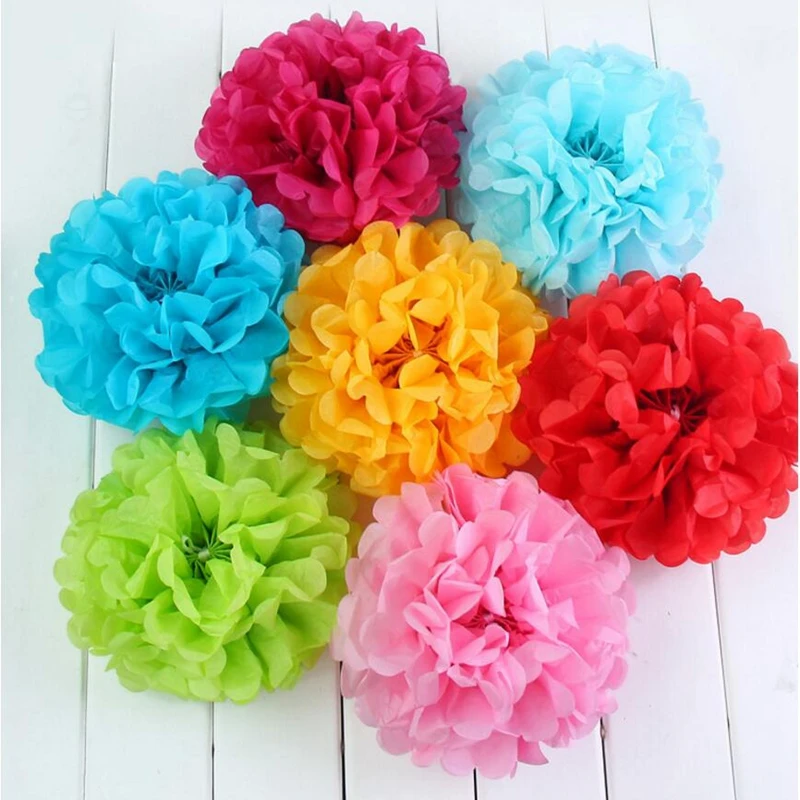 Pom Poms 1 шт. 30 см, китайская бумага шарики из искусственных цветов DIY для создания свадебного украшения вечерние товары для дома декоративные автомобильные