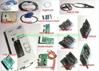 

free shipping RT809F LCD ISP programmer with 9 adapters + ICSP board /ISP cable