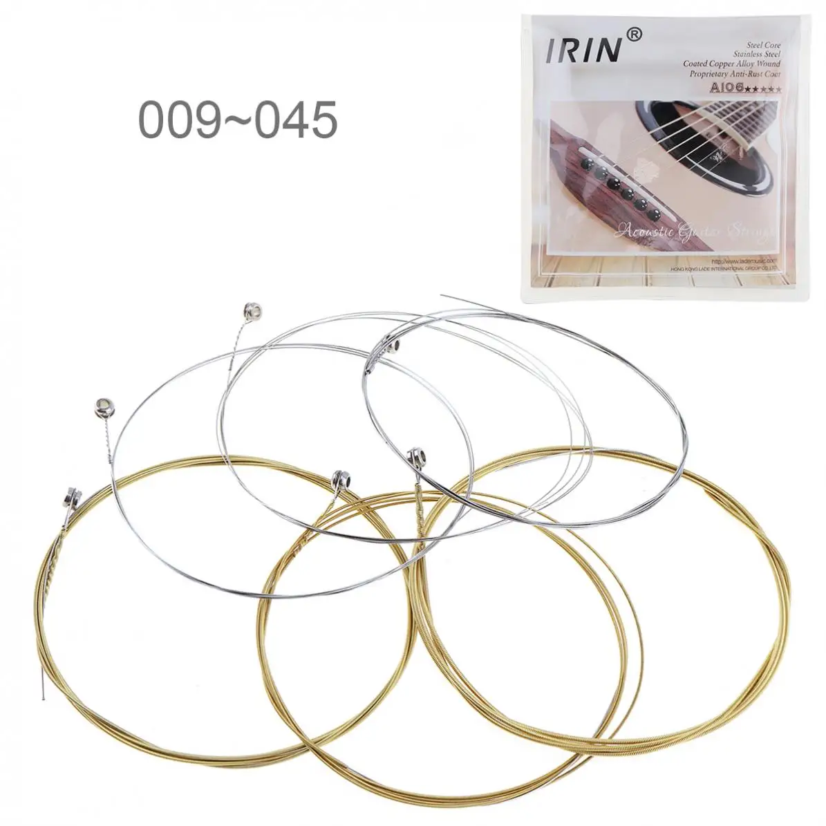 

6pcs/set Acoustic Flok Copper Guitar String 009-045 Inch Steel Core Coated Copper Alloy with Proprietary Anti-Rust Coat