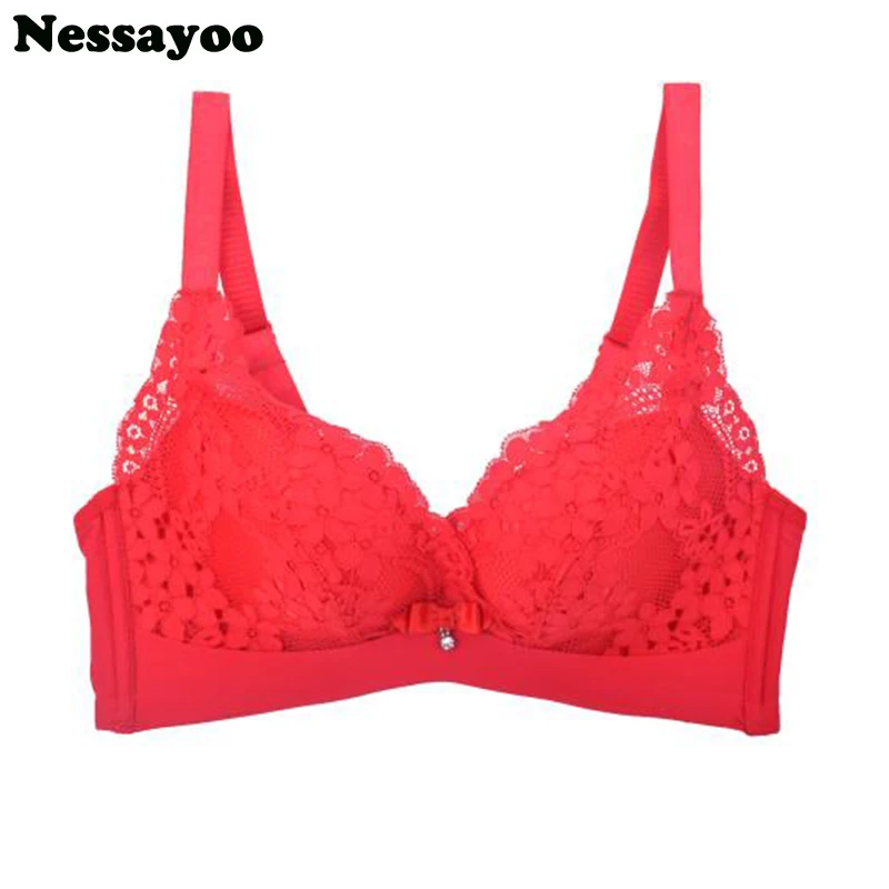 

Seamless Push Up Bra Panty Small Chest Women Underwear Push Up Young Girls Embroidery Lingerie Lace Girls Lingerie A B Cup 32 34