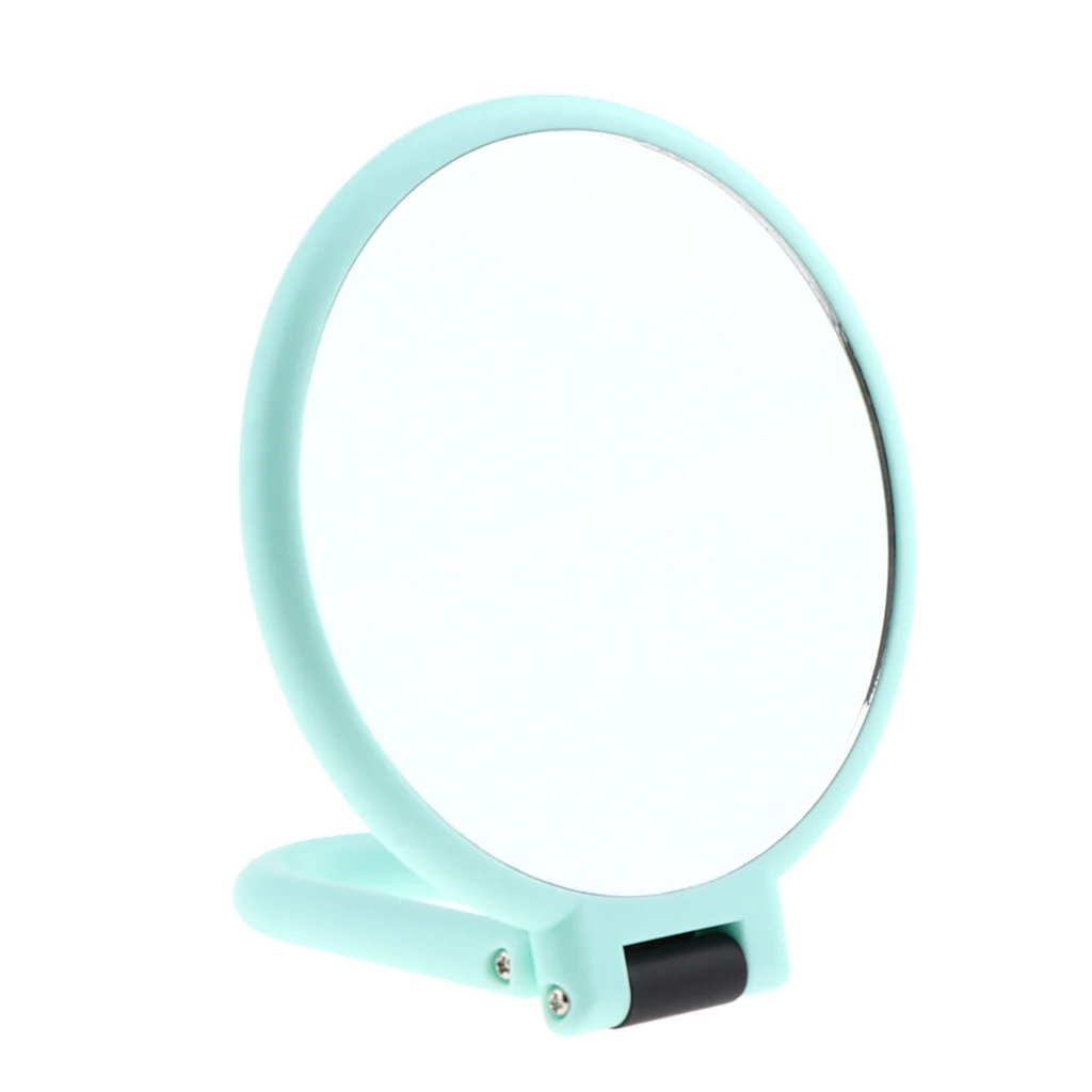 Foldable Handheld 2 Sided Makeup Mirror Normal / Magnifying Mirror Hang Shaving Mirror