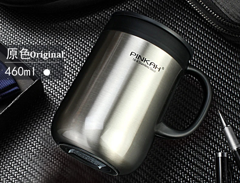 Pinkah Double Wall Stainless Steel Vacuum Flasks 350ml&460ml Thermos Cup Office Cup With Handle Insulated Tea mug thermos bottle (5)