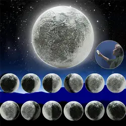 Ночные светильники светодио дный для детей 6 видов фаза Луны светодио дный светодиодный настенный лунный светильник с пультом