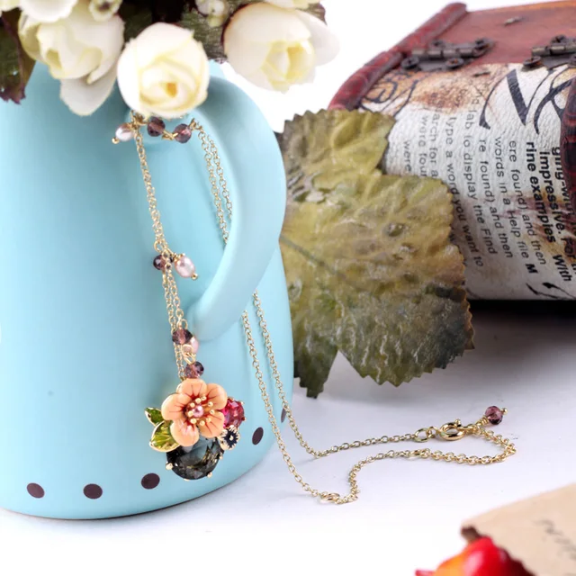 Online High End Turkey Jewelry Hot Sunny Beach Pendant High End Turkey Jewelry Hot Sunny Beach Pendant Necklace Enamel Flowers Factory Whole