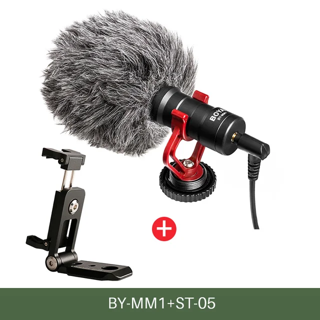 BOYA BY MM1 Microphone Camera Video Interview Mic With Cold Shoe Plate