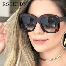 RSSELDN Female Fashion Square Sunglasses Women Popular Brand Summer Sun Glasses For Women New Vintage Rivet Lady Shades UV400