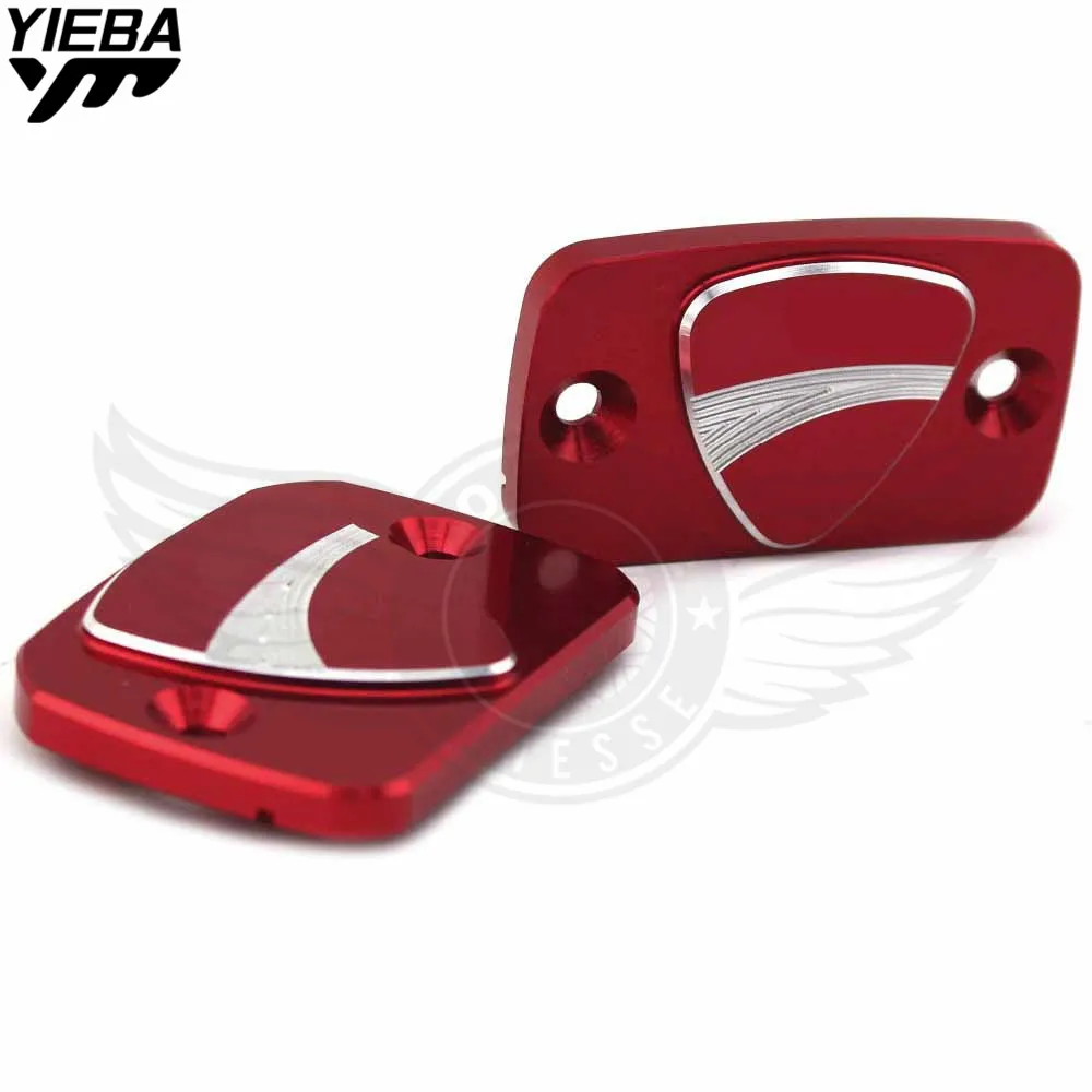 1 pair CNC Front Brake Fluid Reservoir Cover Cap Motorcycle Accessories For Ducati Scrambler Sixty2 2016-2017 Monster 796 10-14