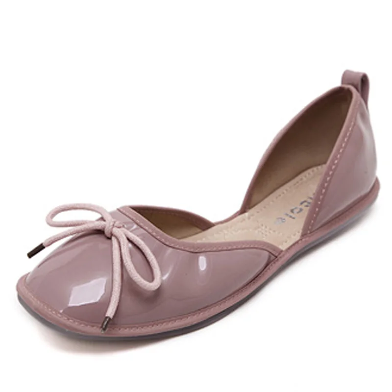 2015 New Women's Black Pink Shoes Spring Autumn Cute Slip on Low Heel Ladies Shoes Boat Shoes
