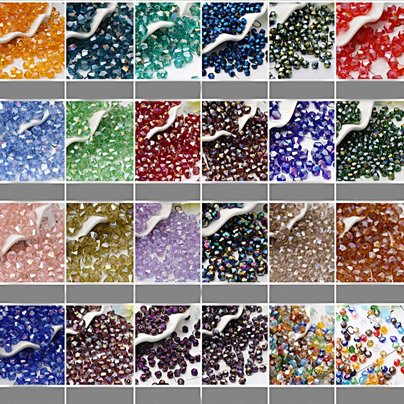 

TianBo 4mm Czech Loose Bicone Crystal Beads For Jewelry Making Diy Needlework AB Color Spacer Faceted Glass Beads Wholesale
