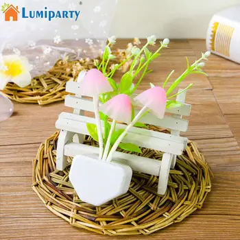 

Mushroom Romantic Lilac Night Light EU/US Plug Light Sensor 3 LED Novelty Mushroom Lamp LED Night Lights For Home Art Decor