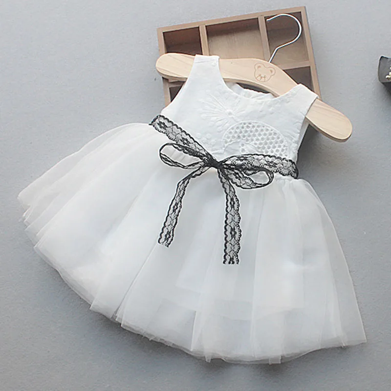 Menoea/платье для маленьких девочек; новое платье для дня рождения с бантом для девочек; Детские платья на крестины; детское Сетчатое платье принцессы на свадьбу; детское платье для новорожденных - Цвет: AZ1476 White
