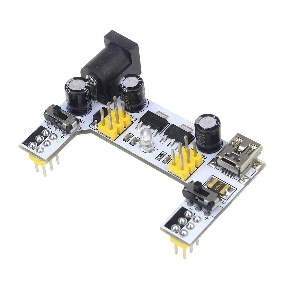 

Thinary MB-102 Module 2 Channel Board MB102 DC 7-12V Micro USB Interface Breadboard Power Supply Module for arduino Diy Kit