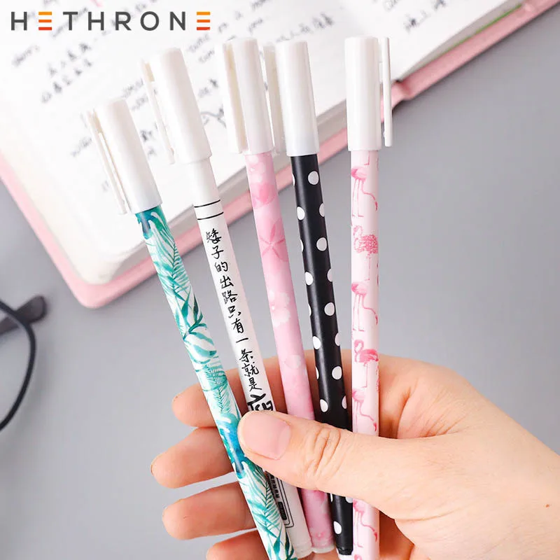 

Hethrone high kawai leaf printing gel Pen cute Student gel pen set Writing Supplies gel pens Stationery for school signature