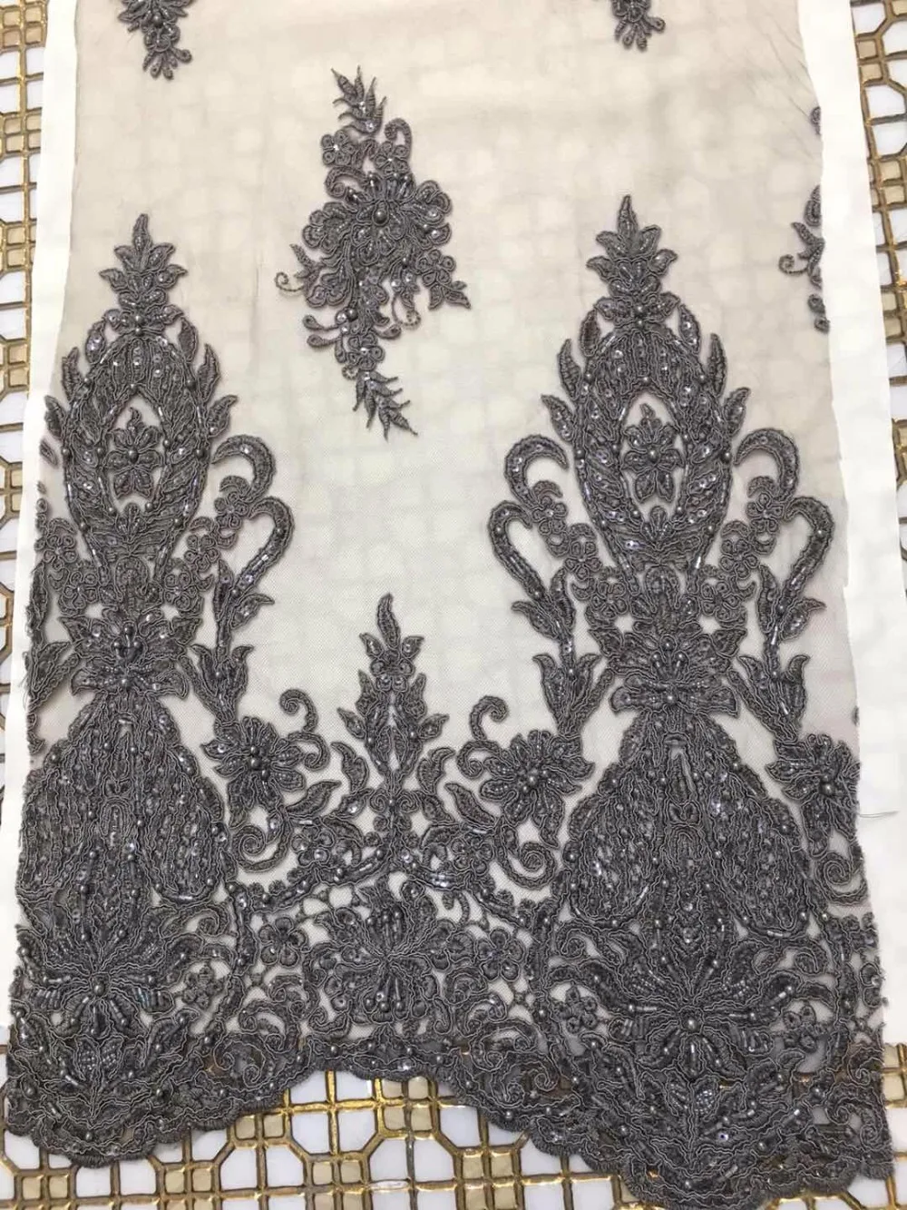 

5yards GX01 Deep gray new pearl, net cloth embroidery for sawing/ wedding
