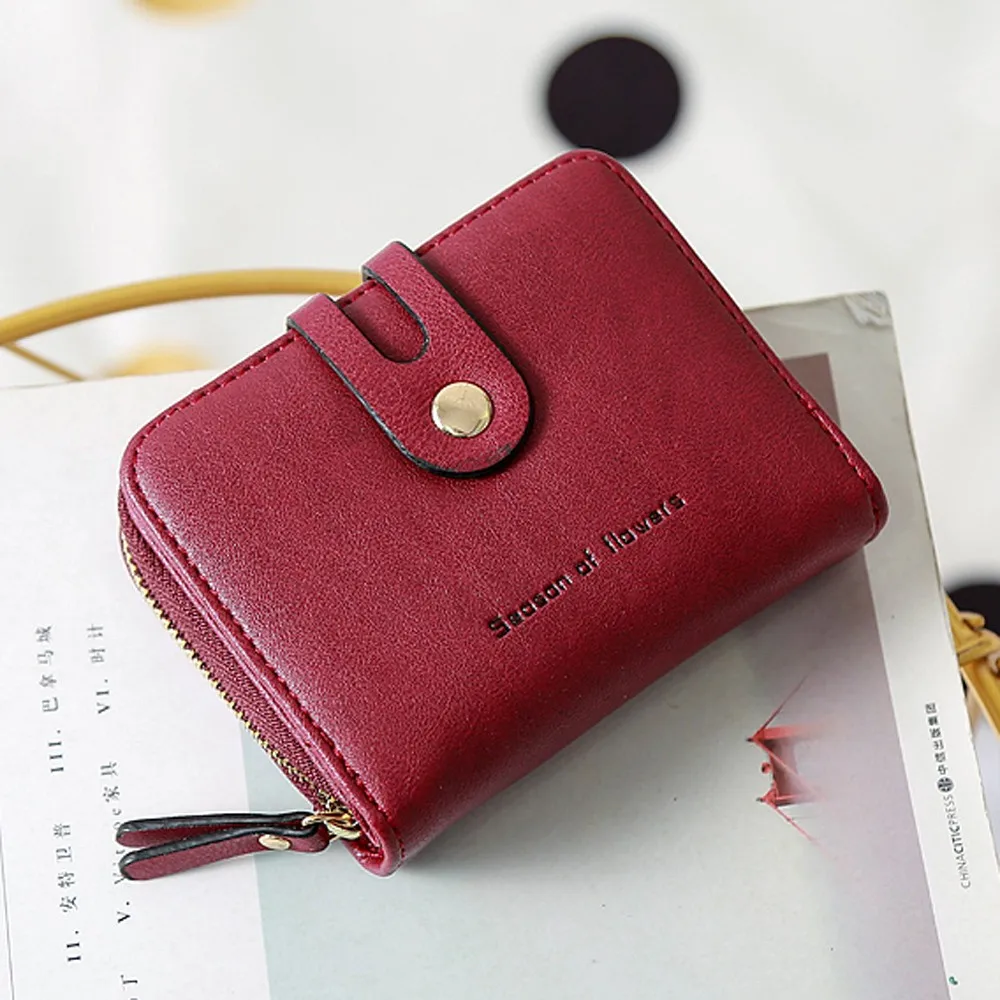 

Womens Wallets And Purses Fashion Vintage Letter Solid Small Wallet Short Wallet Casual Luxury Ladies Purse billeteras para 2019