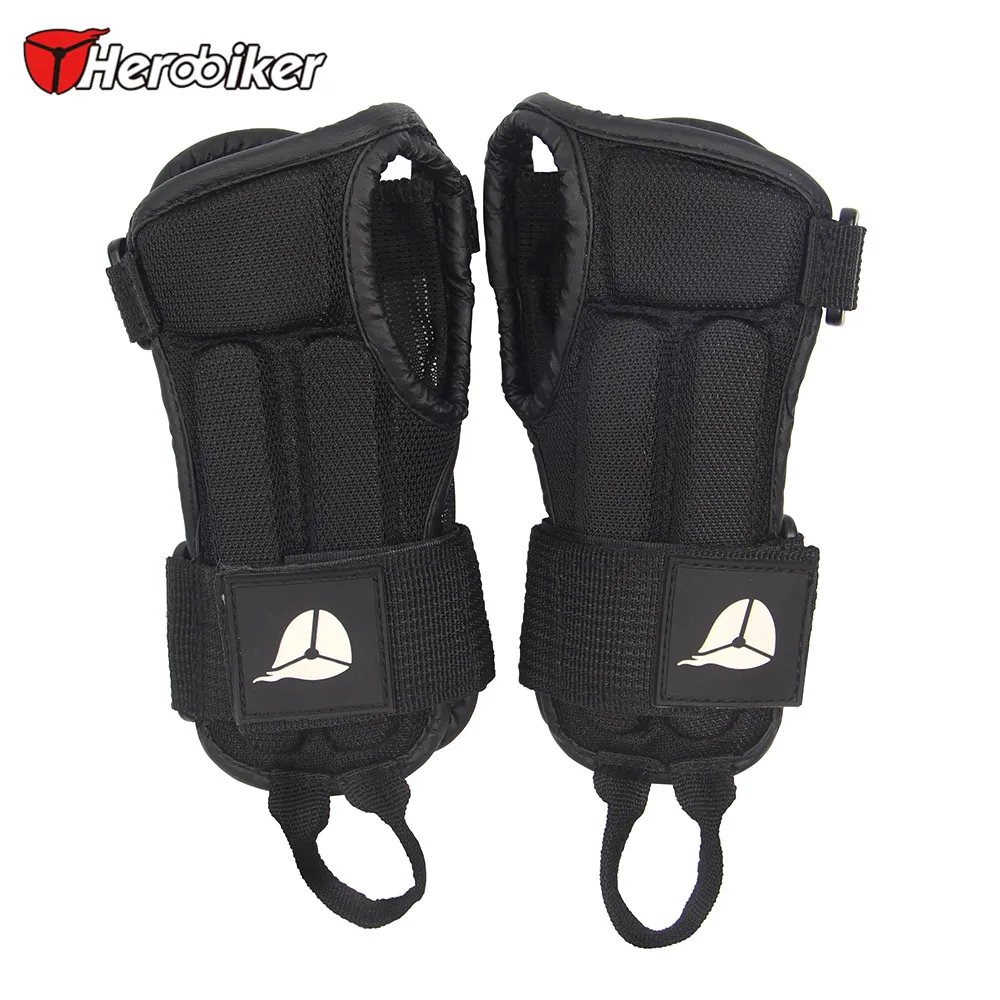 

HEROBIKER New Lycra Sports Hand Protector EVA Protective Padder Motorcycle Skiing Armguard Wrist Support Palm Padded Hand Guards
