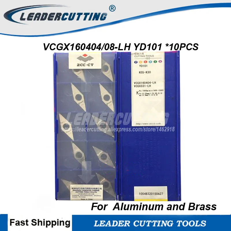 VCGX160404 LH VCGX160408 YD101 * 10 шт. ZCCCTTurning вставки режущее лезвие для SVJCR держатель
