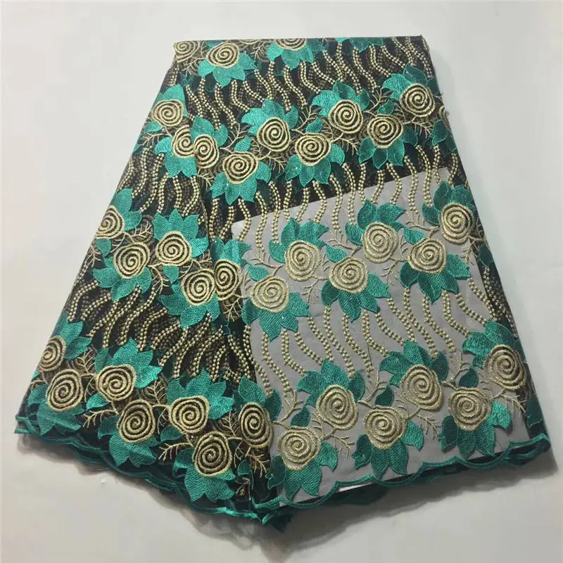 

Green African Laces Fabric with Embroidered French Lace Fabric 2018 New arrived and very beautiful for women or man cloth -30