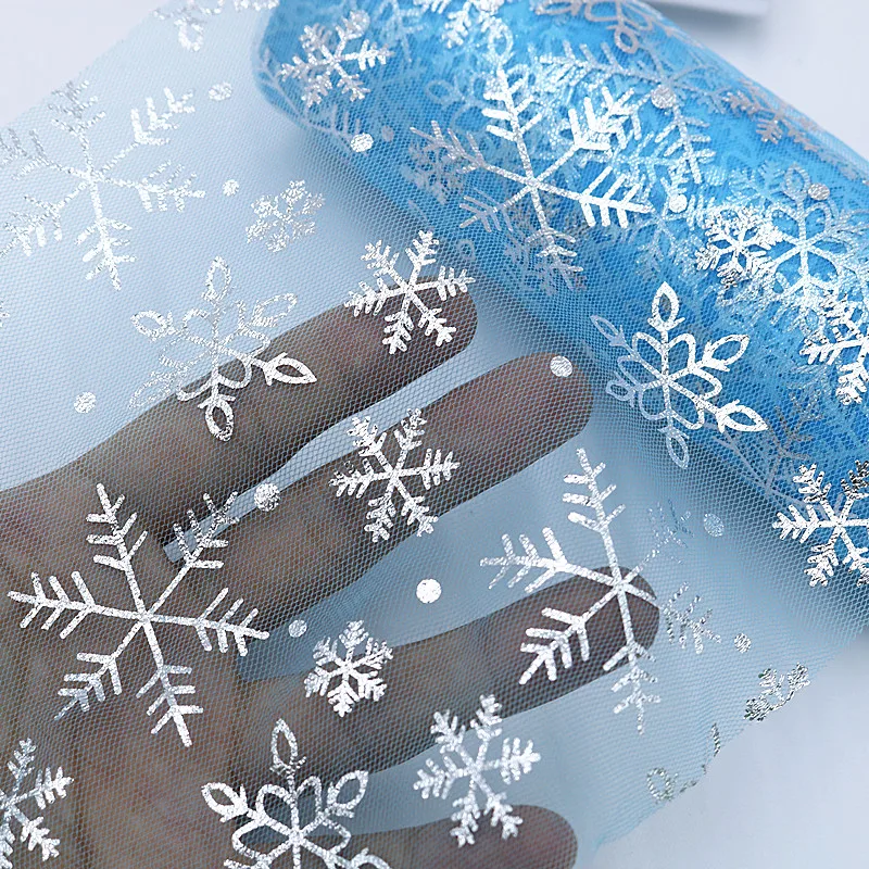 Детские юбки из тюля со снежинками, 15 см x 10 лет фатиновая сетчатая ткань для шитья, ткань «сделай сам», юбка-пачка органза, для дня рождения, вечеринки, Рождества, рукоделия, Декор