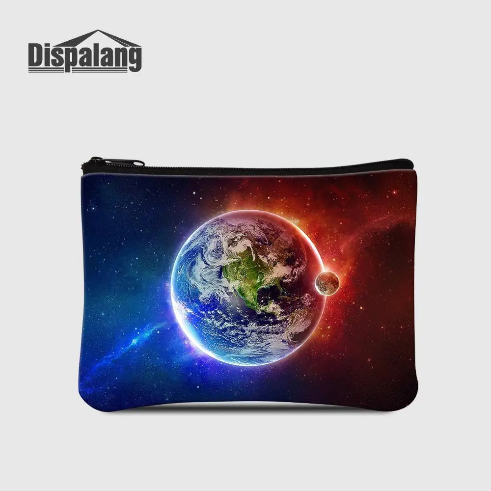 Dispalang Universe Space Galaxy Star тонкий женский кошелек на молнии женские кошельки для монет детская сумочка для девочек мини клатч дешевые мужские кошельки - Цвет: Лаванда