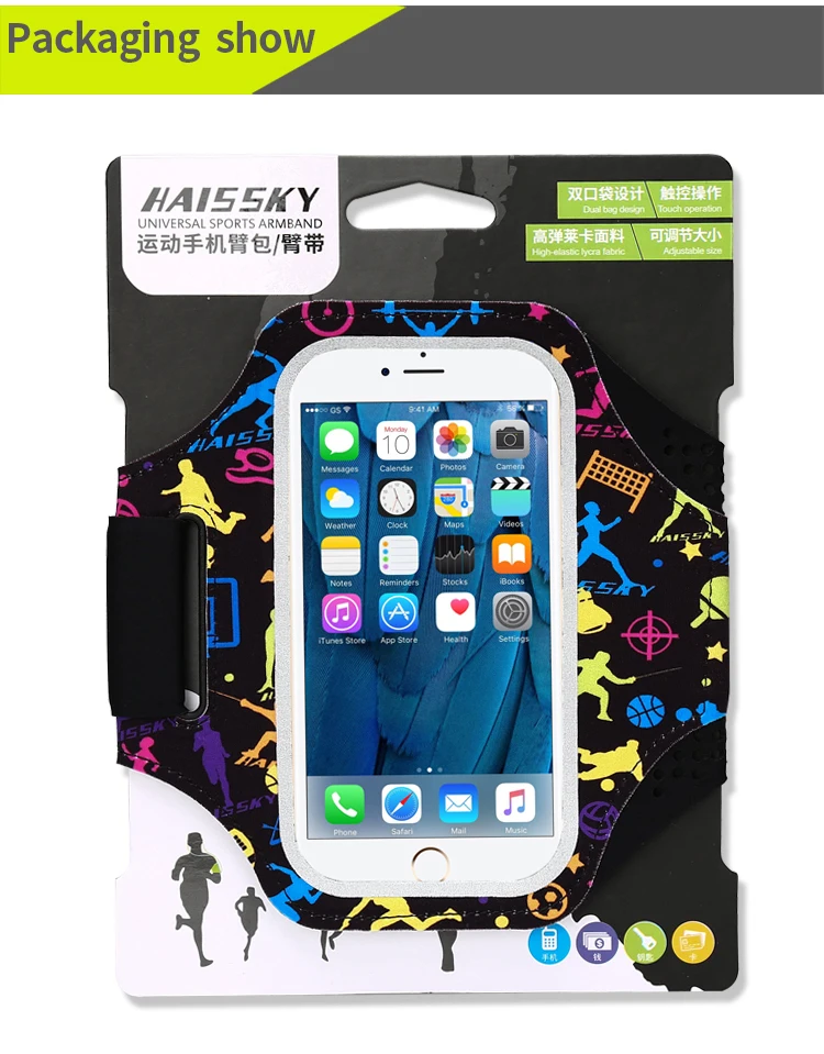 Haissky спортивный чехол для телефона на руку держатель для мобильного телефона Brassard повязка на руку для iPhone X XR XS Max 7 6 Plus спортивная сумка на руку