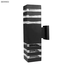 DONWEI E27 вверх вниз двойной светодиодный настенный светильник открытый декоративный водонепроницаемый алюминиевый настенный светильник для двора крыльца коридора балкона