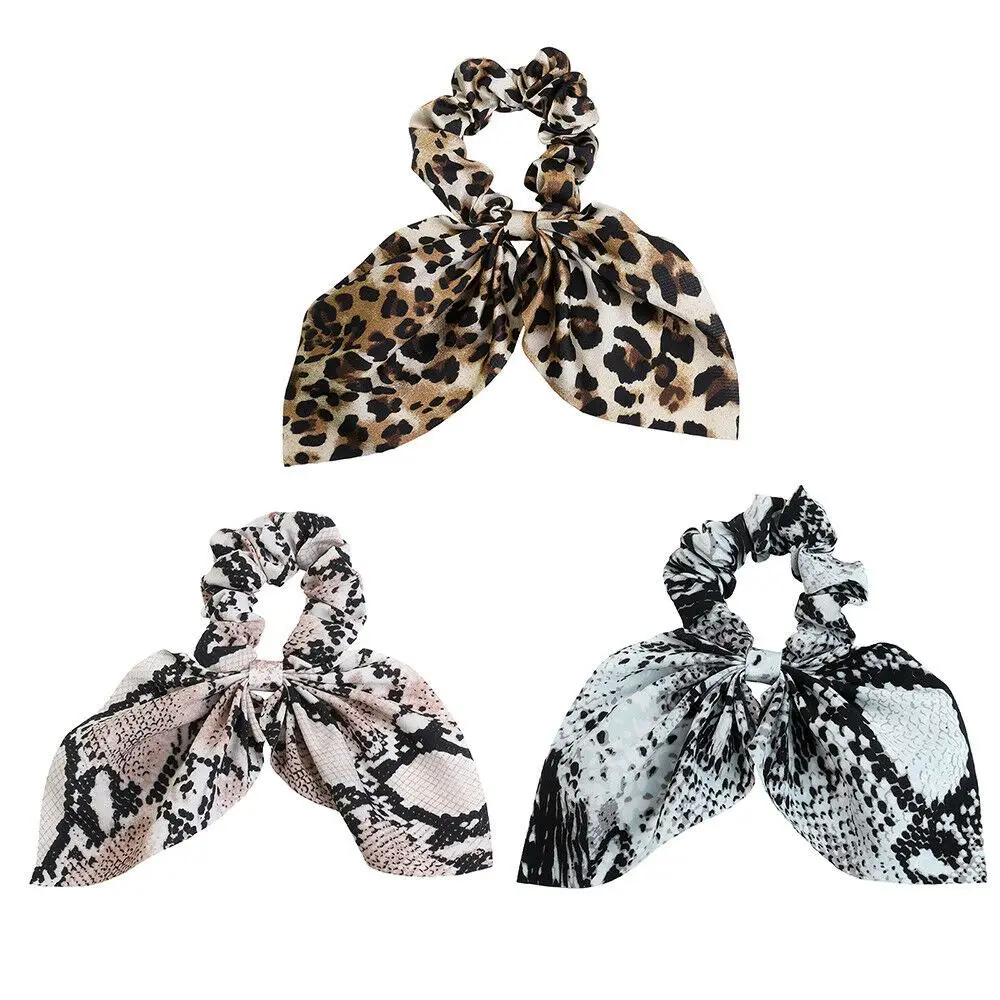 

Women's Scrunchies Snake Elastic Hair Bands Ladies Stretch Ponytail Rubber Print Headband Solid Headwear Hair Accessories
