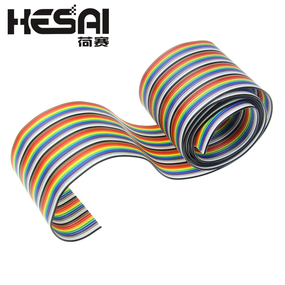 

1 Meter/Lot 1.27mm Spacing Pitch 20 WAY 20 Pin Flat Color Rainbow Ribbon Cable Wire Stranded Conductor for PCB DIY