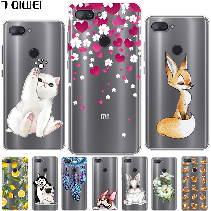 

6.26'' For Xiaomi Mi 8 Lite Case Silicone Soft TPU Back Cover For Xiaomi Mi 8 Lite Case Cover Mi8 Lite MI 8 Youth Cool Animal