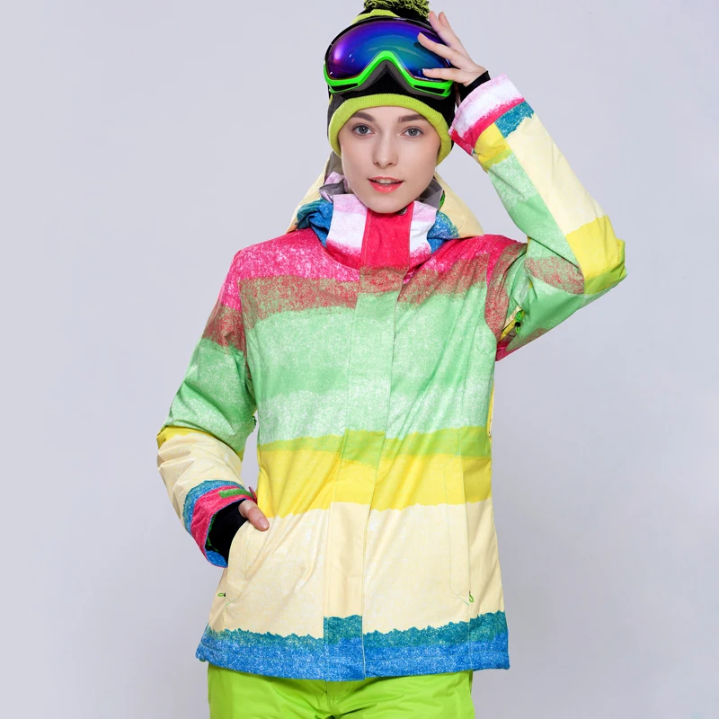 Women's winter waterproof ski jacket Gsou SNOW bright colorful female snowboard jacket women skiing veste ski femme