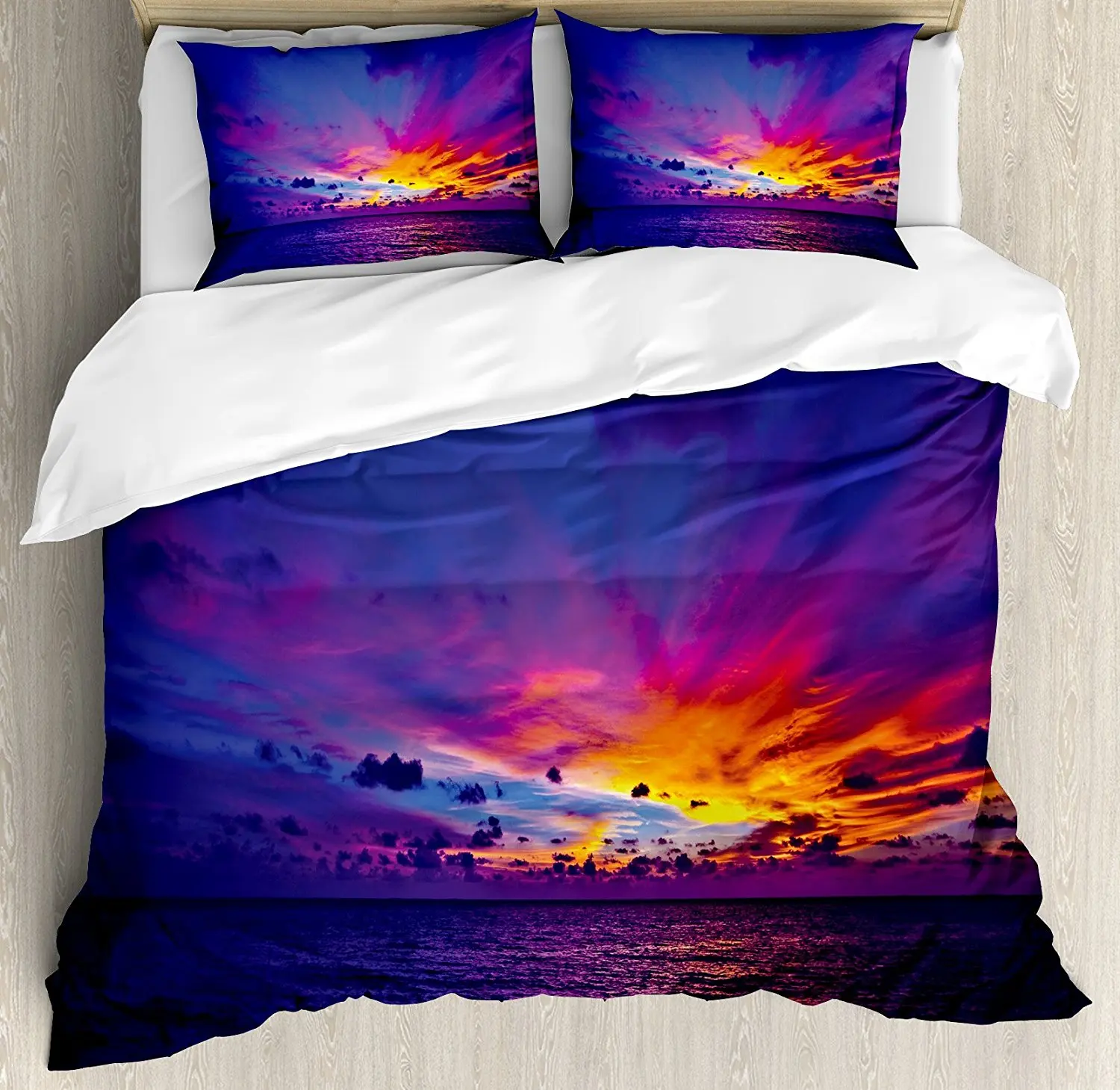 Farm House Decor Duvet Cover Set Dream Sunset In Ocean Northern