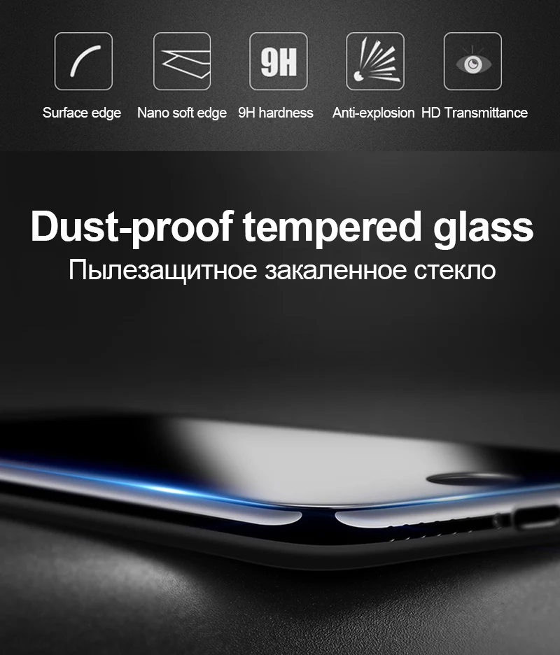 TOMKAS 5D Edge Protective Glass on the For iPhone 7 Glass Tempered Screen Protection For iPhone 6 6s 7 8 Plus Screen Protector