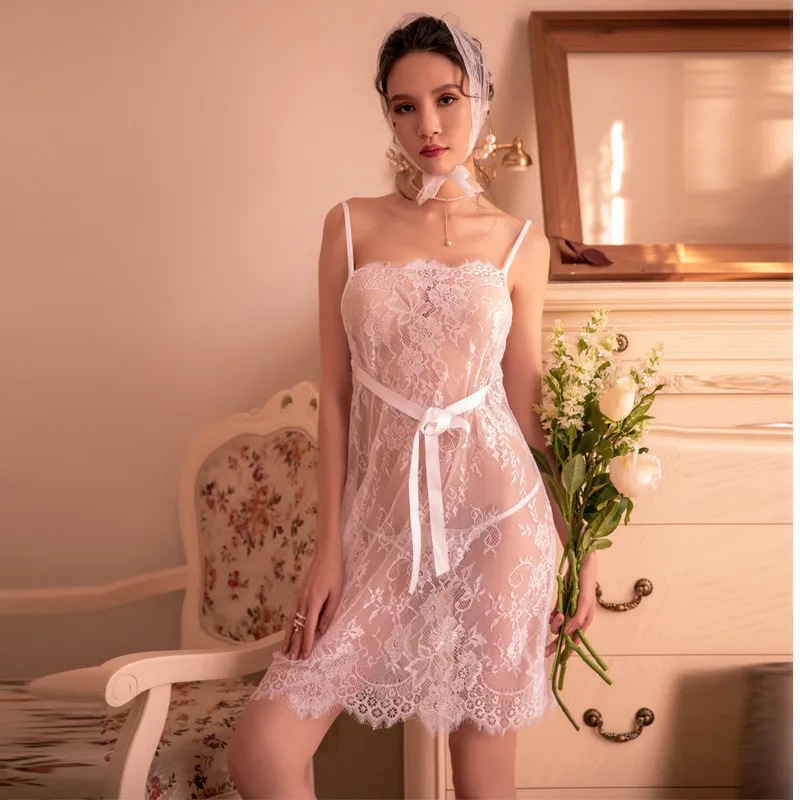  Women Sexy Underwear Babydoll Chemise Lingerie Transparent Sexy Temptation Hot Erotic Sleepwear Lin