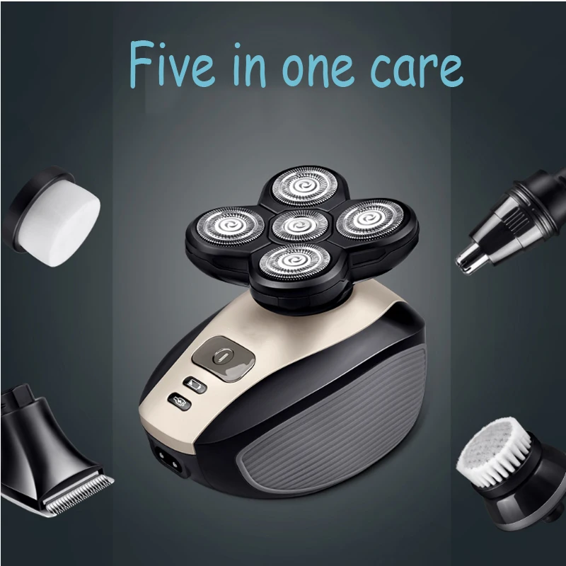 

New Men's Shaving Tools Five-in-One Rotary Five-Head Razor Wash Nose Nose Set Charging Razor Wash Artifact