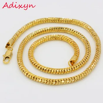 

Adixyn Men/Women/Unisex Jewelry Chain Chokers Necklace Gold Color Copper Hiphop Mans 7mm Chain Wholesale