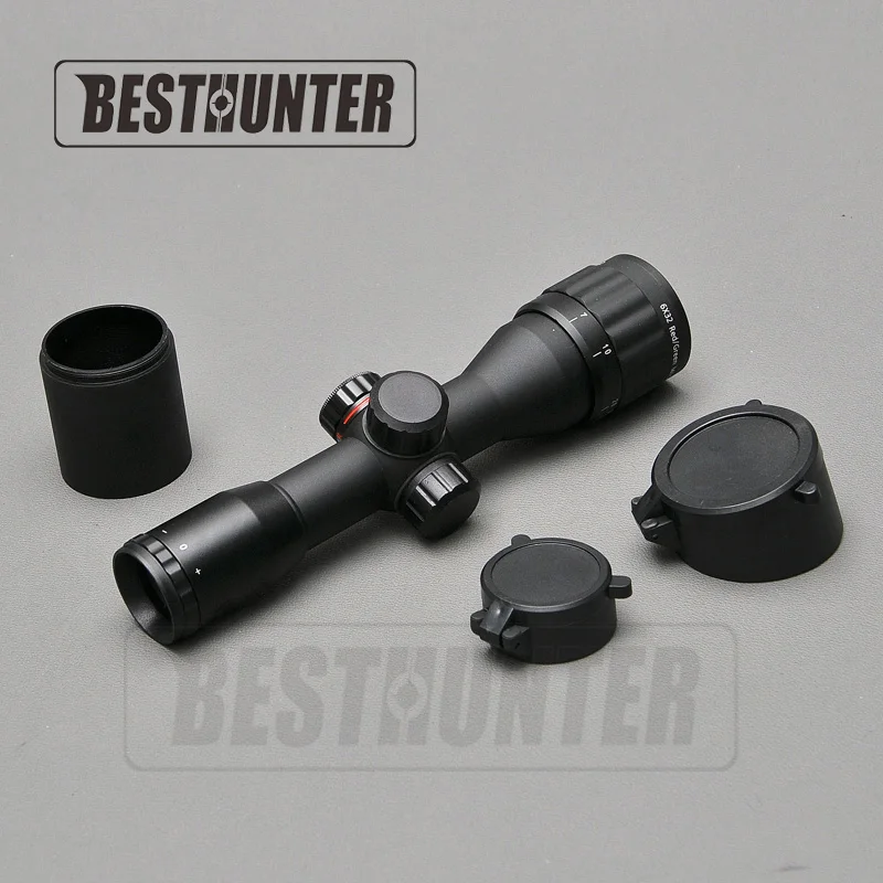 Тактический 6X32 AOE оптика Riflescope красная и зеленая точка с подсветкой сетка волокно прицел тактический прицел оптические прицелы для охоты