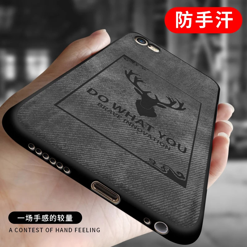 

Fabric Silicone Phone Case For Apple iphone 6 6s 7 8 Plus X Case Cloth Texture Deer Soft TPU Protective Cover Coque Bag Funda