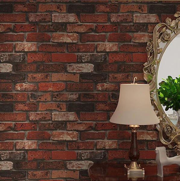 Deep Embossed 3D Brick Wall Paper Modern Vintage Brick