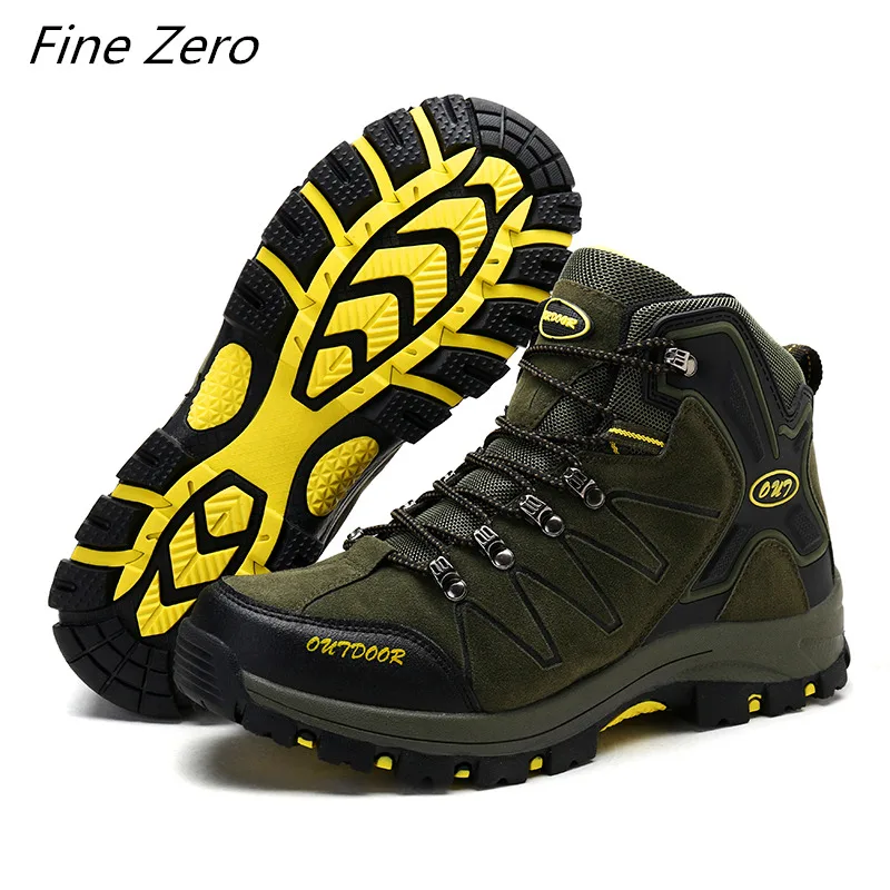 Новая мужская походная обувь непромокаемая кожаная обувь для альпинизма и рыбалки новая популярная Уличная обувь Мужская Высокая обувь