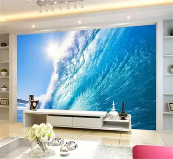 

3d Wallpaper Dreamy Blue Waves Sunshine Eyes Living Room Bedroom Decoration Wall paper