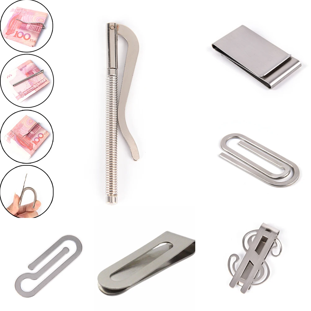 

Stainless Steel Metal Money Clip Fashion Simple Silver Dollar Cash Clamp Holder Wallet for Men Women Credit Card Money Holder