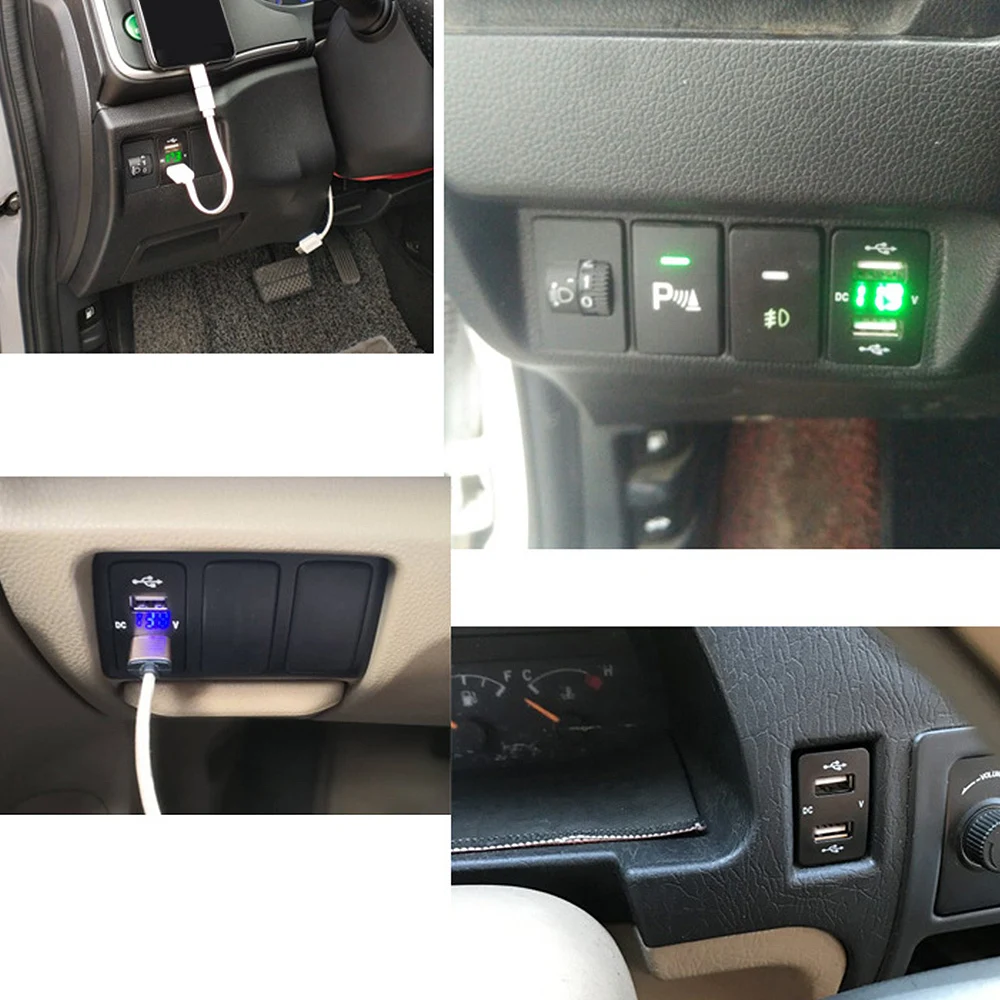 5 в 4.2A для Toyota двойной зарядное устройство USB Быстрая зарядка 2 usb-порта Авто адаптер светодиодный вольтметр розетка для Honda 12-24 В