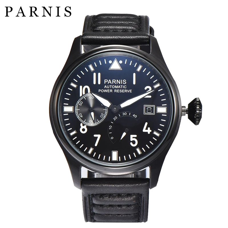 45mm Parnis Automatic Men Watch Auto Date Moon Phase Mechanical Watches for Men Power Reserve Movement Clock Relogio Masculino 45mm Parnis Automatic Men Watch Auto Date Moon Phase Mechanical Watches for Men Power Reserve Movement Clock Relogio Masculino